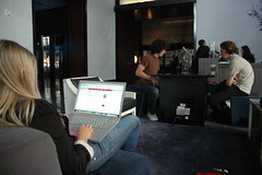 W Hotel, working on a laptop, San Francisco, C...