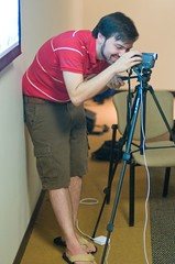 Loren Norman setting up videocast for AWE
