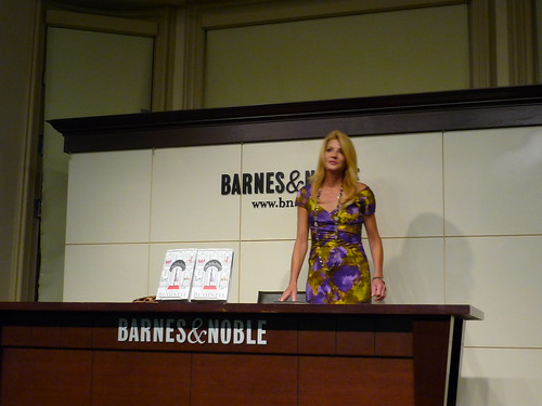 Candace Bushnell sits for her signing after the reading the Q&A