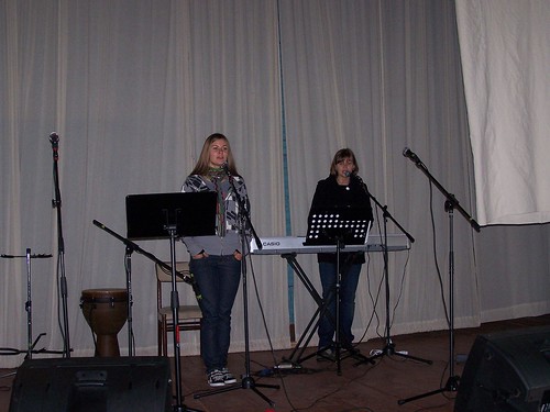 Nastya and Maria performing a worship song