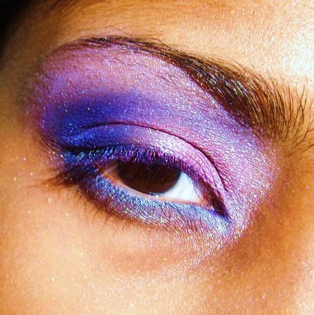 Blue pink purple eye make up design idea