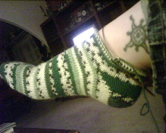 Lil green sock in progress