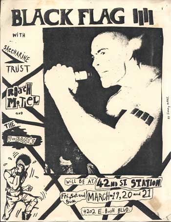Black Flag, Saccharine Trust punk hardcore flyer