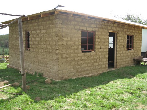 The new dining room / drop-in center. Its made out of mud bricks.