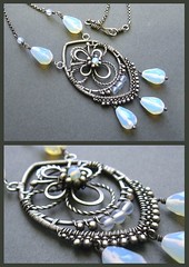 opalite and silver necklace