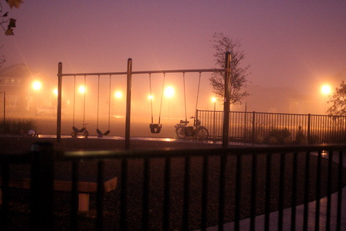 Playground in the fog