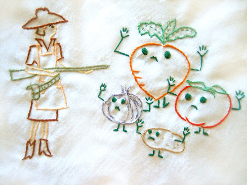 Veggie Hold Up Embroidery for Rectangel