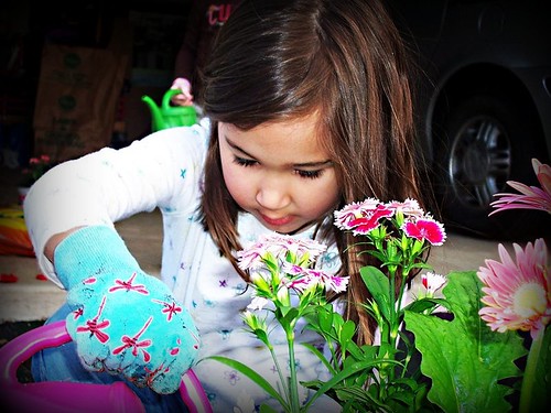 Ellie Planting Flowers