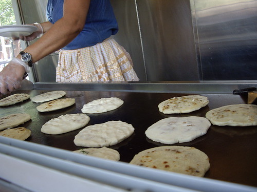 Pupusas on the griddle