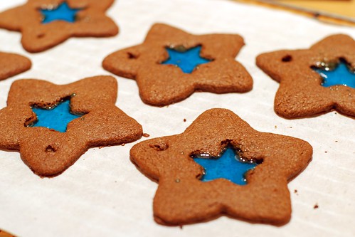 Stained glass gingerbread cookies