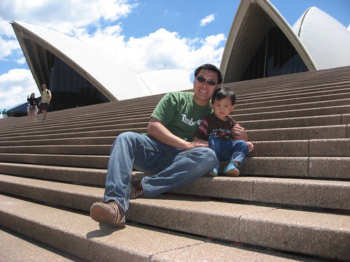 With Daddy on the steps of SOH