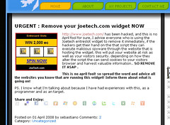 JoeTech.com Widget Warning