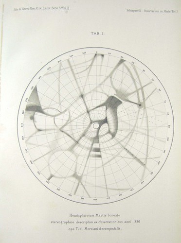 Boreal hemisphere of Mars 1886 Giovanni Schiaparelli