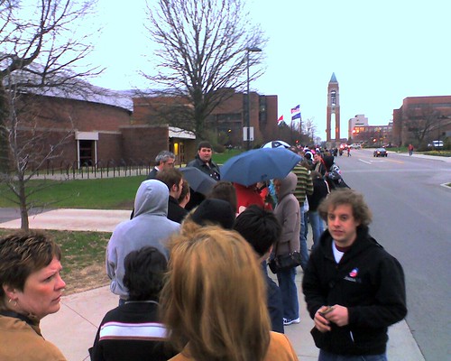 Obama at Ball State: Waiting in Line