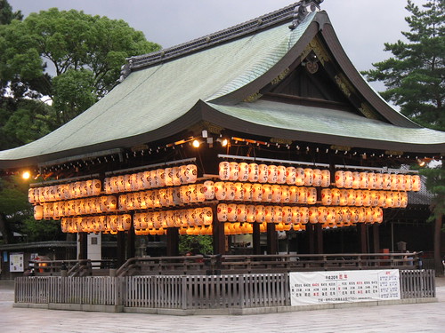 shrine with paper lanterns