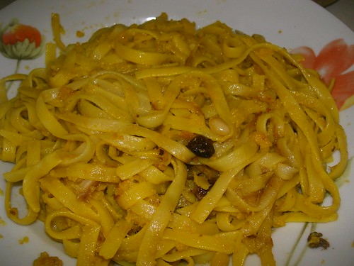 home made pasta rome anchovies cauliflower saffran raisins 