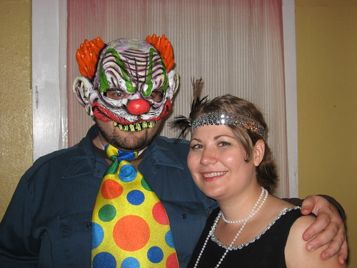 Scary scary clown...and a cute flapper.