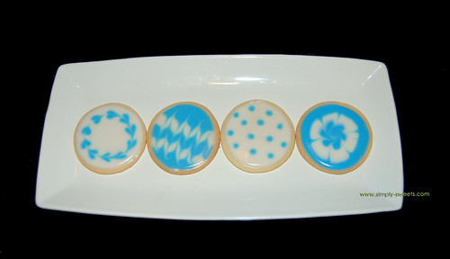 Blue and White Glace Sugar Cookies