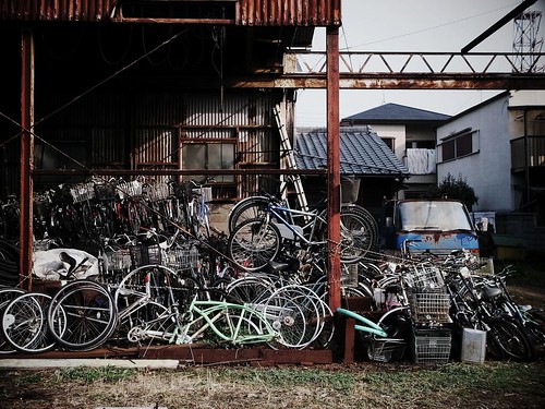 stacked bicycles