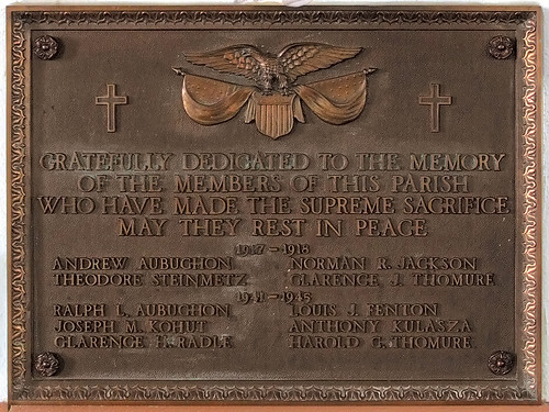 Saint Joseph Roman Catholic Church, in Bonne Terre, Missouri, USA - war memorial plaque