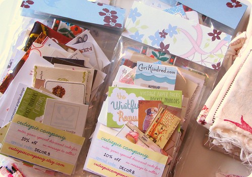 Each box includes a pack I created containing the business cards of