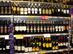 Supermarket wine shelves UK