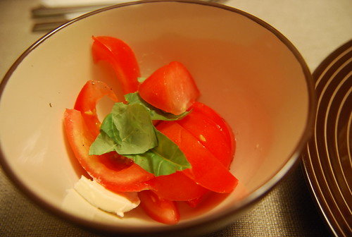 Tomato, mozzarella, basil salad