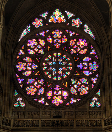 HDR Rose Window of the St. Vitus Cathedral, Prague, Czech Republic by beatbull.