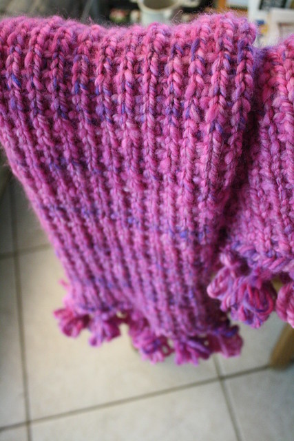 Gigantic pink scarf — finished!