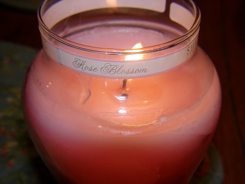rose blossom candle