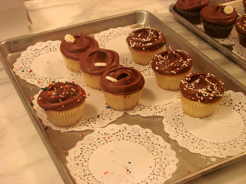 Chocolate frosted Vanilla Cupcakes from Midtown Magnolia's Opening Party