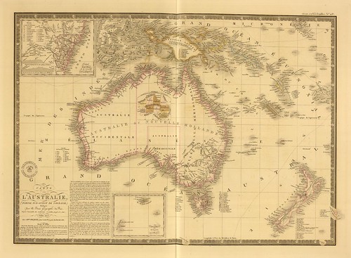 Carte de l'Australie, (partie sud-ouest de l'Oceanie). Redigee par A. Brue a