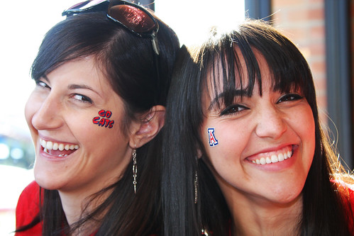 Cristina and Alethea with their Arizona face tattoos.