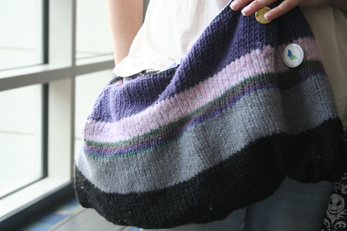 Felted hippie bag in action