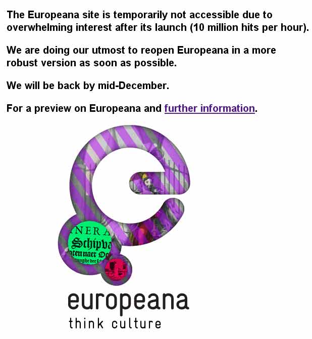 Europeana holding page