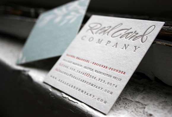 Letterpress business cards, bamboo paper - Smock