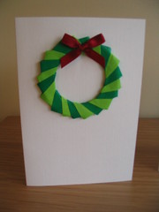 Origami wreath Christmas card