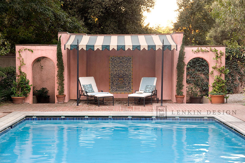 Pink Pool Cabana & Lounge Chairs