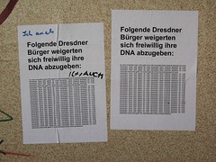 "Folgende Dresdner Bürger weigerten sich freiwillig ihre DNA abzugeben"