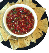 Homemade tomato salsa with chips