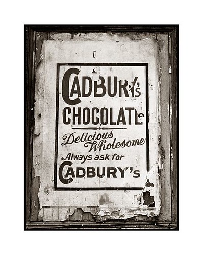 An old Cadbury poster that became public again after some development work 