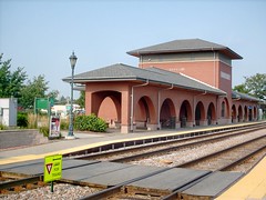 The Metra Roselle commuter rail station. Roselle Illinois. September 2007.