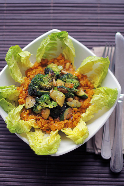 Red Lentils, Broccoli and Courgettes