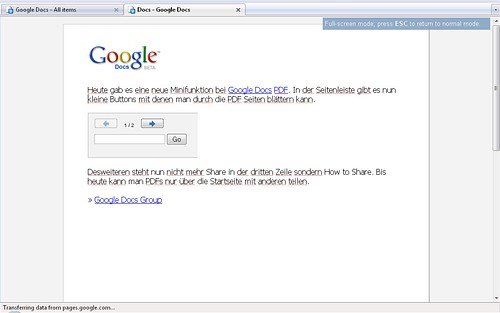 Google Docs Full Screen