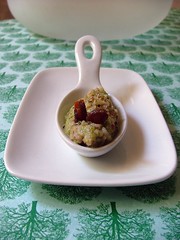 Un piatto per terra madre:riso rosso Andasibe del Madagascar crema di zucchine e bottarga