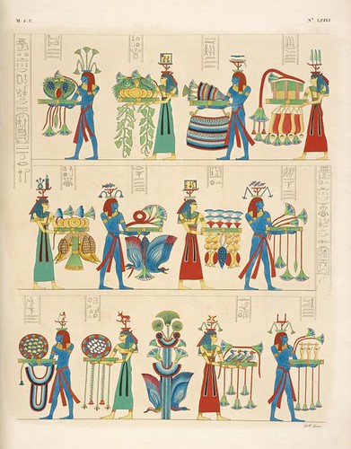 27-Ofrenda de las regiones del Nilo- pinturas tomadas de la tumba de Ramsés Meiamun en Biban el-Moluk