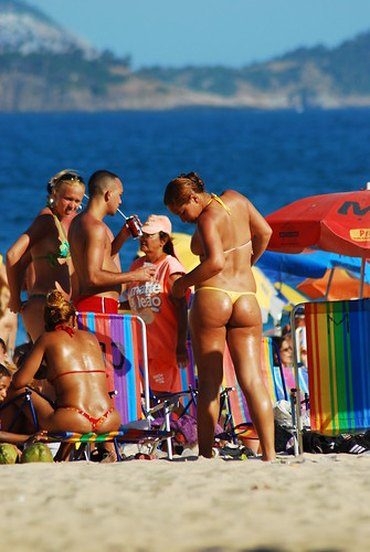 Women in bikinis at Ipanema Beach