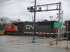 Southbound Canadian National transfer train. La Grange Park Illinois. November 2007.