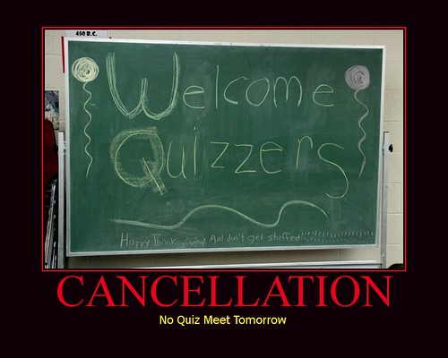 Quiz Meet Cancellation Notice