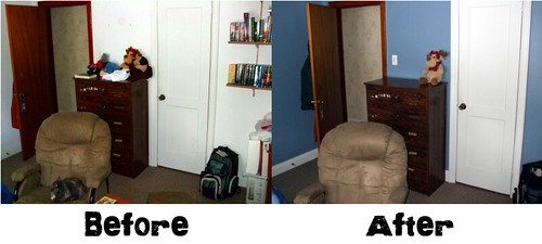 Before painting my room - Door and dresser